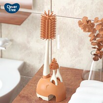 Baby brush set wash baby shabu cleaning straw bottle baby pacifier silicone baby cleaning brush holder