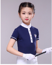 Summer childrens equestrian T-shirt Imported quick-drying horse riding T-shirt Short-sleeved equestrian clothing daughter childrens riding outfit for men
