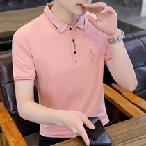 Tide brand short-sleeved t-shirt mens new summer casual wild youth polo shirt Korean version of the trend fashion lapel top