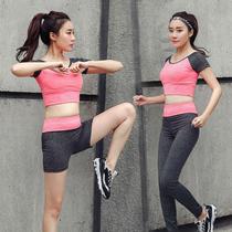 Yoga suit female gym mesh red sexy gym running speed dry clothes spring and summer new