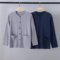 Red Bean official website autumn clothes mens cardigan elderly underwear one-piece coat thin thermal underwear cotton sweater wear