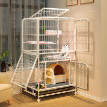 Cat cage Home cat villa large free space Non-toilet one-piece two-story small kittens do not occupy an area