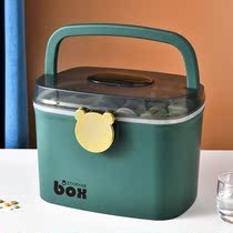 Medicine box Family pack Large capacity first aid supplies Small portable transparent storage box Medical care grid suitcase