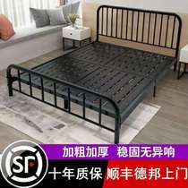 Bed Nordic simple double environmentally friendly iron bed single iron frame bed 1 21 5 1 8 m iron bed frame thickened and thickened