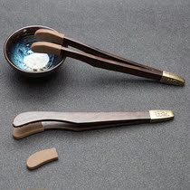 Tea Cup washing tool cleaning tea scale tea clip set high end tea set household wood tea clip tweezers tea artifact