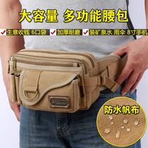 Multi-layer canvas running bag for business use purse collection Mens multi-function kit waterproof working site trumpet