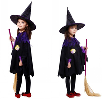 Halloween childrens costume girl witch cloak cosplay costume little witch witch party performance