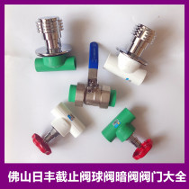 Guangdong Foshan Rifeng water pipe ppr valve home decoration globe valve Double Live Ball Valve dark valve hot melt valve