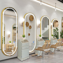 Barber shop mirror hairdressing mirror table intelligent led light mirror