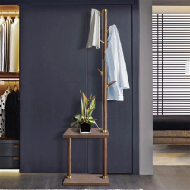 Full solid wood floor-standing hanger bedroom simple multifunctional coat rack living room sofa clothes shelf side