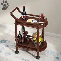 Solid wood restaurant dining car Hotel mobile wine delivery car 4s shop tea cake trolley beauty tool holder