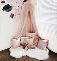 Girl heart ins ten-story gauze childrens room decoration hair ball dome bed tent mosquito net