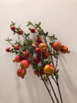 Songmin false pomegranate fruit decorative floral art long branches pomegranate tree with leaves living room decoration fake flower ornaments Apple kumquat