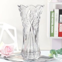 Songmin vase European petal mouth large table flower arrangement living room ornaments rich bamboo transparent hydroponic glass large