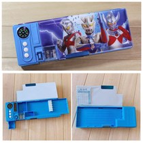 Ultraman childrens plastic stationery box Male primary school student multi-function pen box Kindergarten pencil box Female creative cute