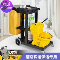 Shopping mall hospital cleaning cart Garbage club private room car Garbage collection hand push cleaning car to increase the size of the floor
