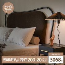 Bed Light luxury frame bed art bed Nordic net red ins wind Princess bed 1 5 meters 1 8 meters double bed French Wrought iron bed