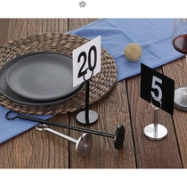 Menu rack Dining table card holder Aggravating table number plate holder Card number circle Stainless steel personalized bar wedding display label