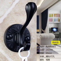 Hanging clothes hook black European entrance wardrobe shoe cabinet bathroom adhesive hook single clothes coat hook single hook Wall Wall Wall