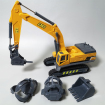 Delixin Childrens Engineering Car Model Excavator Toy Crushing Hammer Grip Wood Machine Grime Stone Machine Boy Suit Series