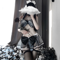 Sexy lingerie pajamas perspective tease Bed passion suit Transparent uniform temptation Free maid costume show