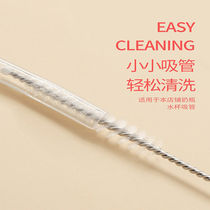 Baby bottle straw brush Cleaning nylon brush Baby cup pot straw cup brush Slender stainless steel small brush