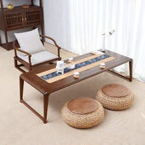 Tatami tea table window table new Chinese Zen tea table Japanese solid wood balcony tea table ash wood low table coffee table