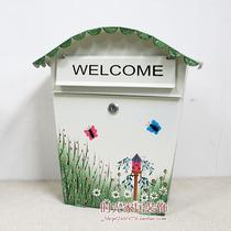 Pastoral style large letter box wall with lock opinion box school psychological consultation mailbox newspaper box mailbox