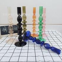 New Products Shelves Creative Handcrafted Blown Glass Candlestick Restaurant Nordic Romantic Atmosphere Placement Home Pendulum