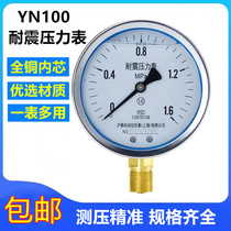 Oil-filled seismic YN-100Y100 seismic pressure gauge Barometer Water pressure gauge Hydraulic hydraulic 1 6mpa vacuum gauge