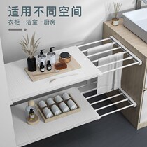 Wardrobe partition layered shelf non-perforated telescopic storage rack wardrobe cabinet partition