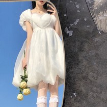 Super fairy princess dress spring and summer lolita love lace bubble sleeves puffy dress fairy dress little man