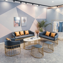 Nordic Tech Cloth Sofa Combination Free Washout Small Family Type Tennis Red Brief Modern Beauty Hairdressing reception Guest Sofa