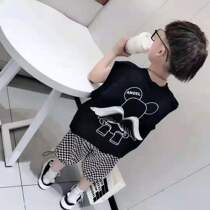 Boy suit Summer 2022 new middle and child foreign air handsome summer clothing thin childrens baby compassionate blouses