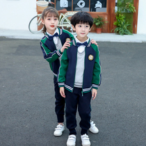 School uniform set primary school students spring and autumn children English style kindergarten school style autumn sports class clothes