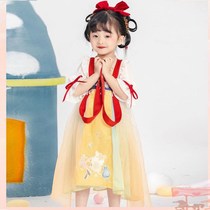 Xi asked the new girl Hanfu spring dress foreign style children Super fairy baby white snow princess dress Tang suit