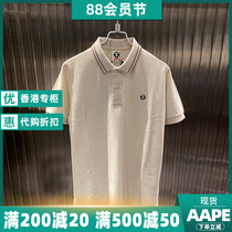 Hong Kong Aape mens short-sleeved summer Ape Yan badge embroidery letter printing casual POLO shirt tide brand