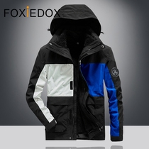 Outdoor stormtrooper mens and womens three-in-one detachable windproof waterproof velvet thickened tide brand autumn and winter clothing jacket couple