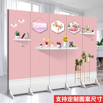 Nordic screen partition wall living room home simple modern entrance simple block anchor background mobile folding screen