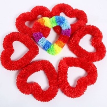 Hard circle wire wire big flower slice encryption Games opening ceremony June 1 performance dance love heart-shaped evening wreath props