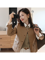 The new leather coat of the autumn 2022 female retro temperament soft short leather sheep leather coat black