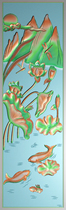 Lotus fish vertical screen carp hanging screen Lotus fish carved map Lotus carved map Lotus carved map relief map JDP grayscale map BMP