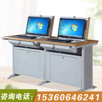  Flip computer desk Monitor Hidden computer desk School classroom Student desk Army electric classroom training desk