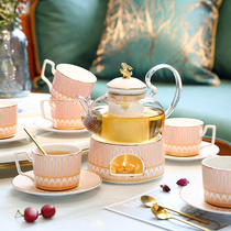 Afternoon tea cup with teacup delicate coffee cup plate flower teapot set gift box Joe relocate new wedding gift