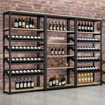 Wine rack rack red wine cabinet display rack commercial beer bar bar industrial wind floor iron wine cabinet