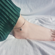 S925 sterling silver transfer small Bell anklet womens Korean version of simple Mori cold wind ankle chain jewelry students