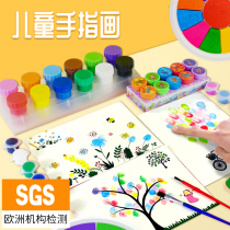 Childrens finger painting color ink plate toddler Baby drawing book this non-toxic washable paint tool set
