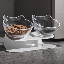 Cat Bowl double bowl Cat Food Bowl Pitched High Footed Basin protection Cervical Rice Bowls water Bowl Rice Basin Pet Supplies