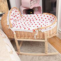 Woven baby cradle bed portable bamboo basket to sleep shopping large rattan bb bed baby bamboo basket