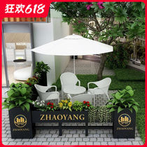 Simple outdoor wrought iron flower box coffee restaurant community partition fence fence grid screen decorative flower stand flower tray